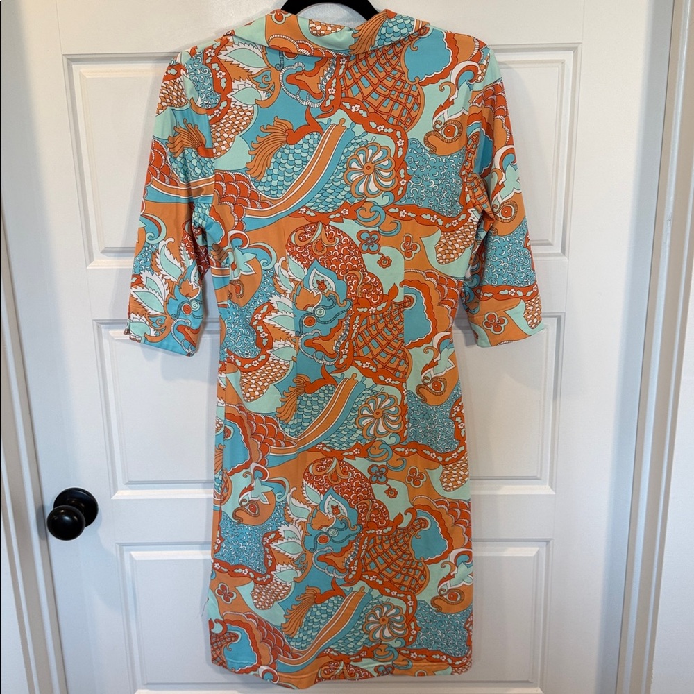 j mclaughlin orange blue psychedelic paisley chinoiserie in Catalina knit XS - Picture 4 of 4